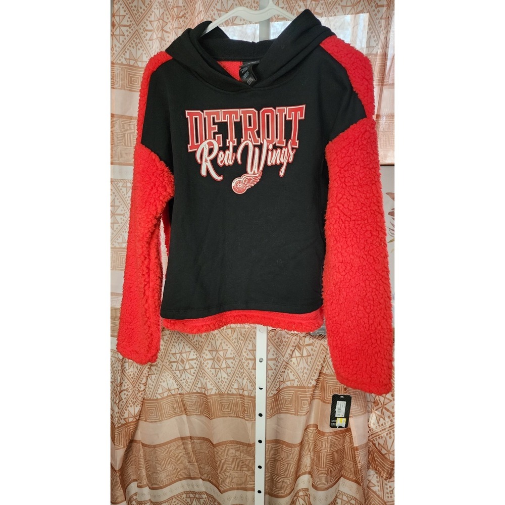 Detroit Red Wings NHL Kids Girls Long Sleeve Fleece Hoodie Size XL 14/16 NWT